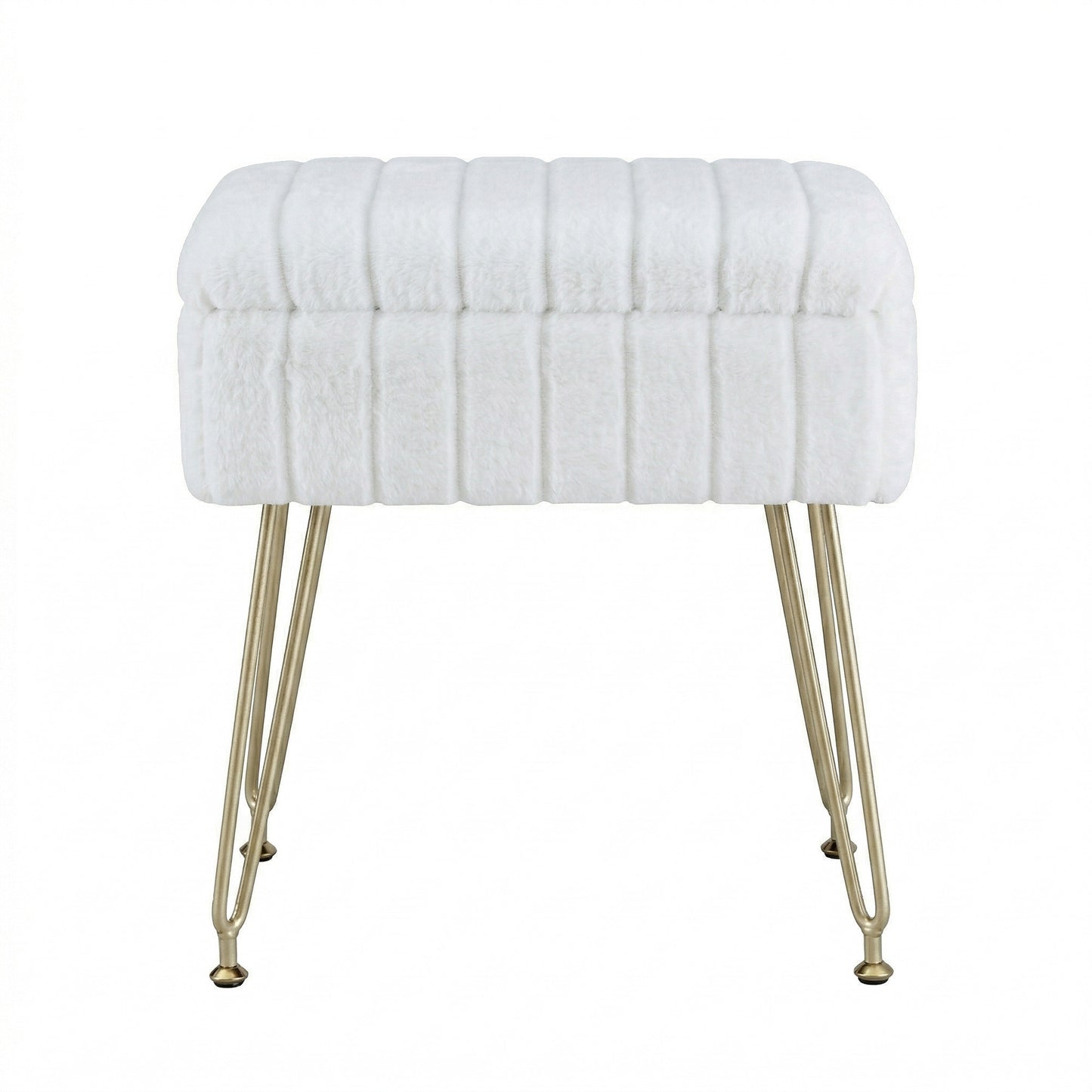 Luna Vanity Storage Stool - White