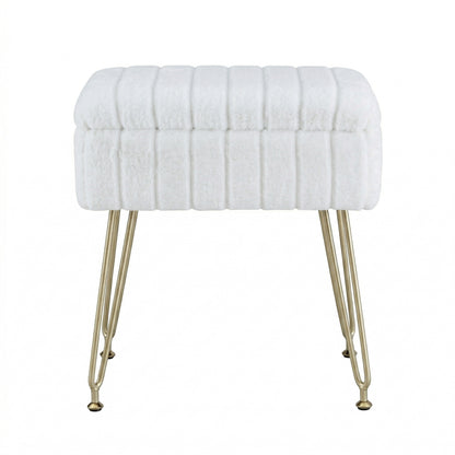 Luna Vanity Storage Stool - White