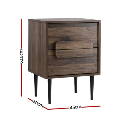 Henne Bedside Table - Walnut