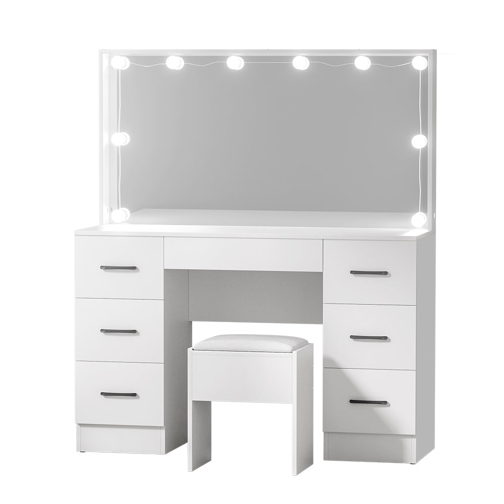 Grace Dressing Table Set with Makeup Mirror - White