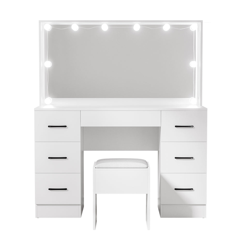 Grace Dressing Table Set with Makeup Mirror - White