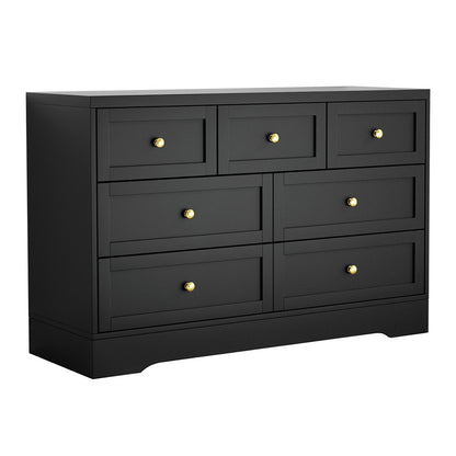 Noir 7 Drawer Bedroom Dresser – Black