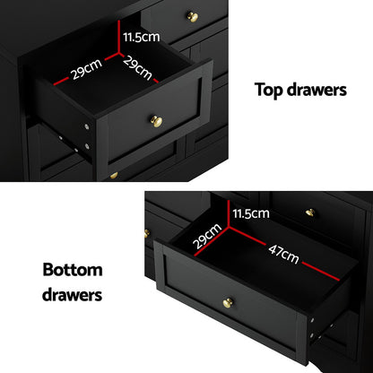 Noir 7 Drawer Bedroom Dresser – Black