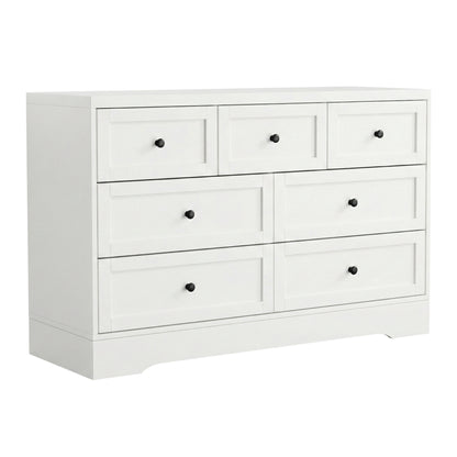 Ivory 7 Drawer Bedroom Dresser – White