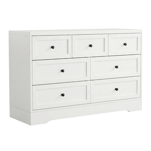 Ivory 7 Drawer Bedroom Dresser – White
