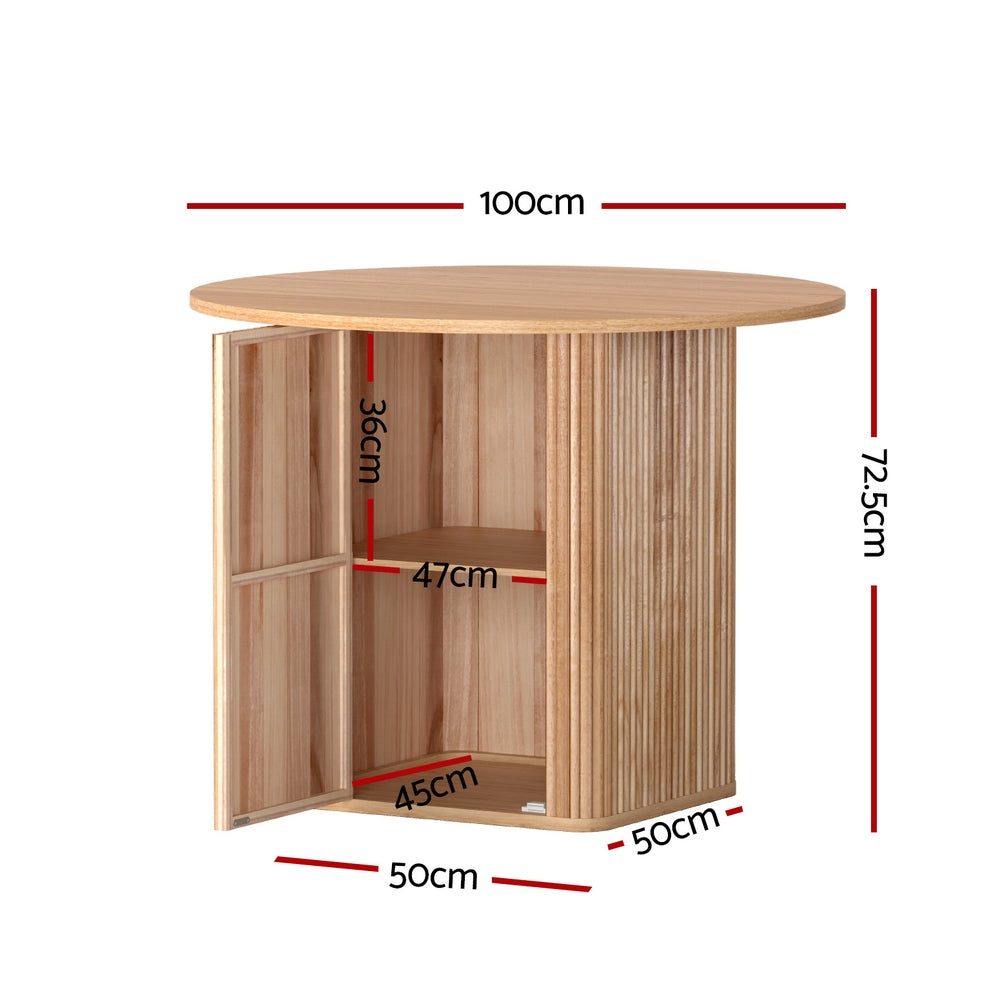 Rene Dining Table - Natural - 100cm - premium furniture by Interior Ave