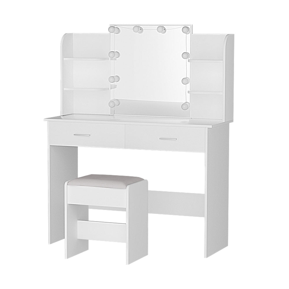 Serenity Dressing Table Set with Makeup Mirror - White