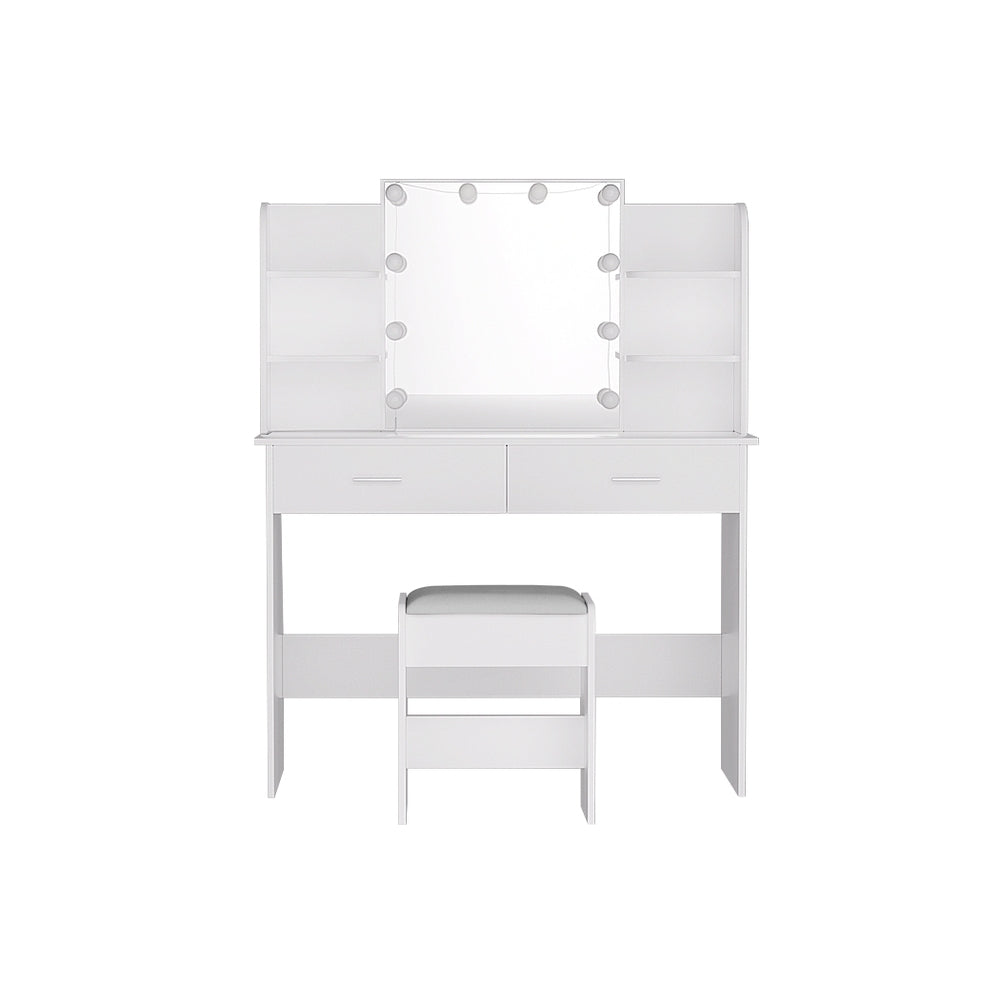 Serenity Dressing Table Set with Makeup Mirror - White