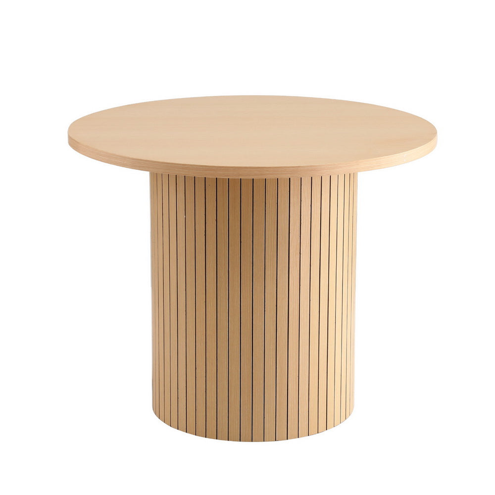 Raven Round Fluted Coffee / Side Table - Natural