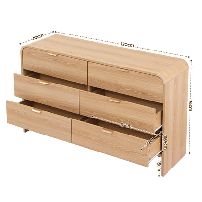 Ashbury 6 Drawer Dresser – Natural Pine