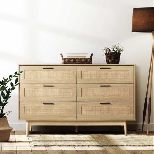 Cleopatra Rattan 6 Drawer Chest of Drawers