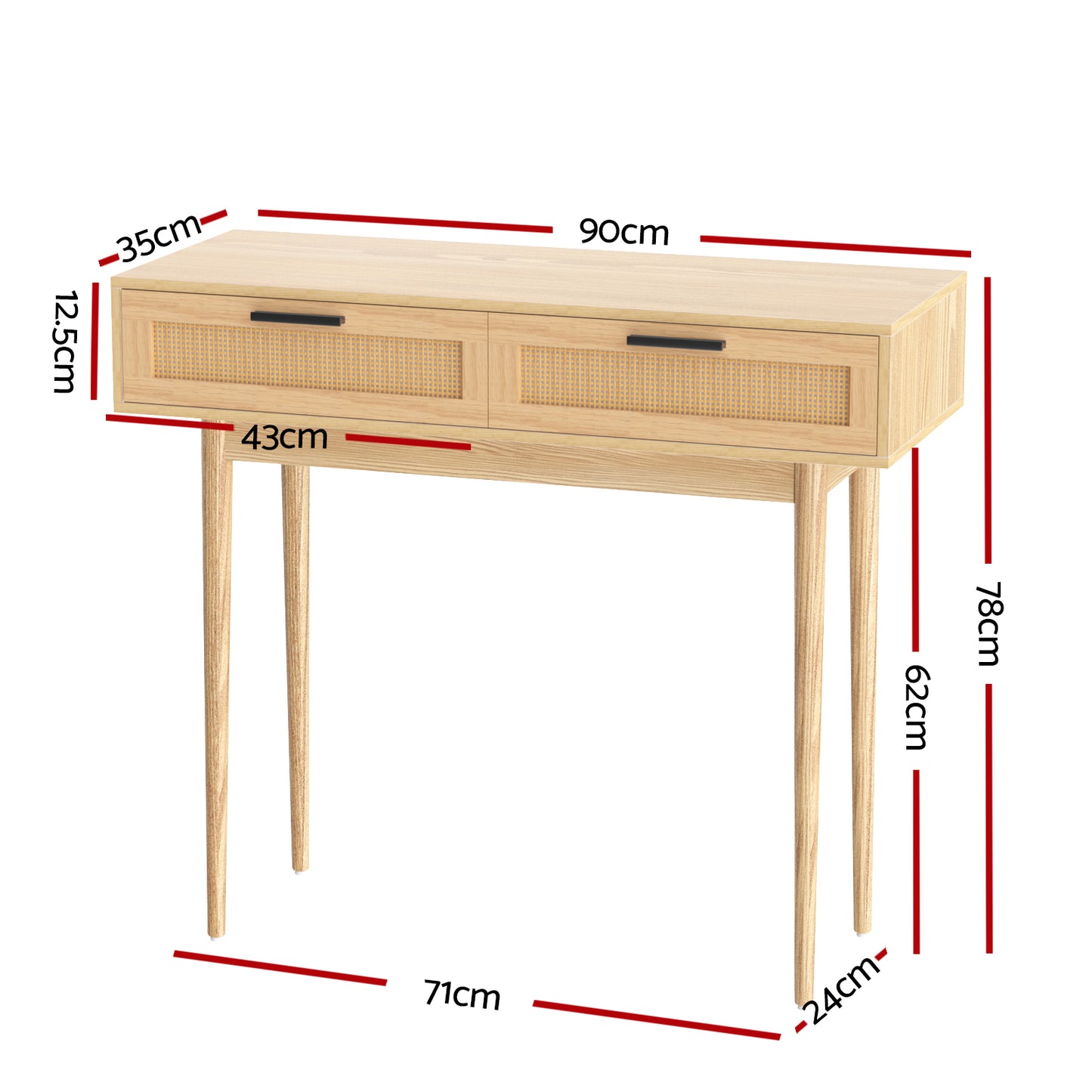 Arbour Rattan Console Table - Natural