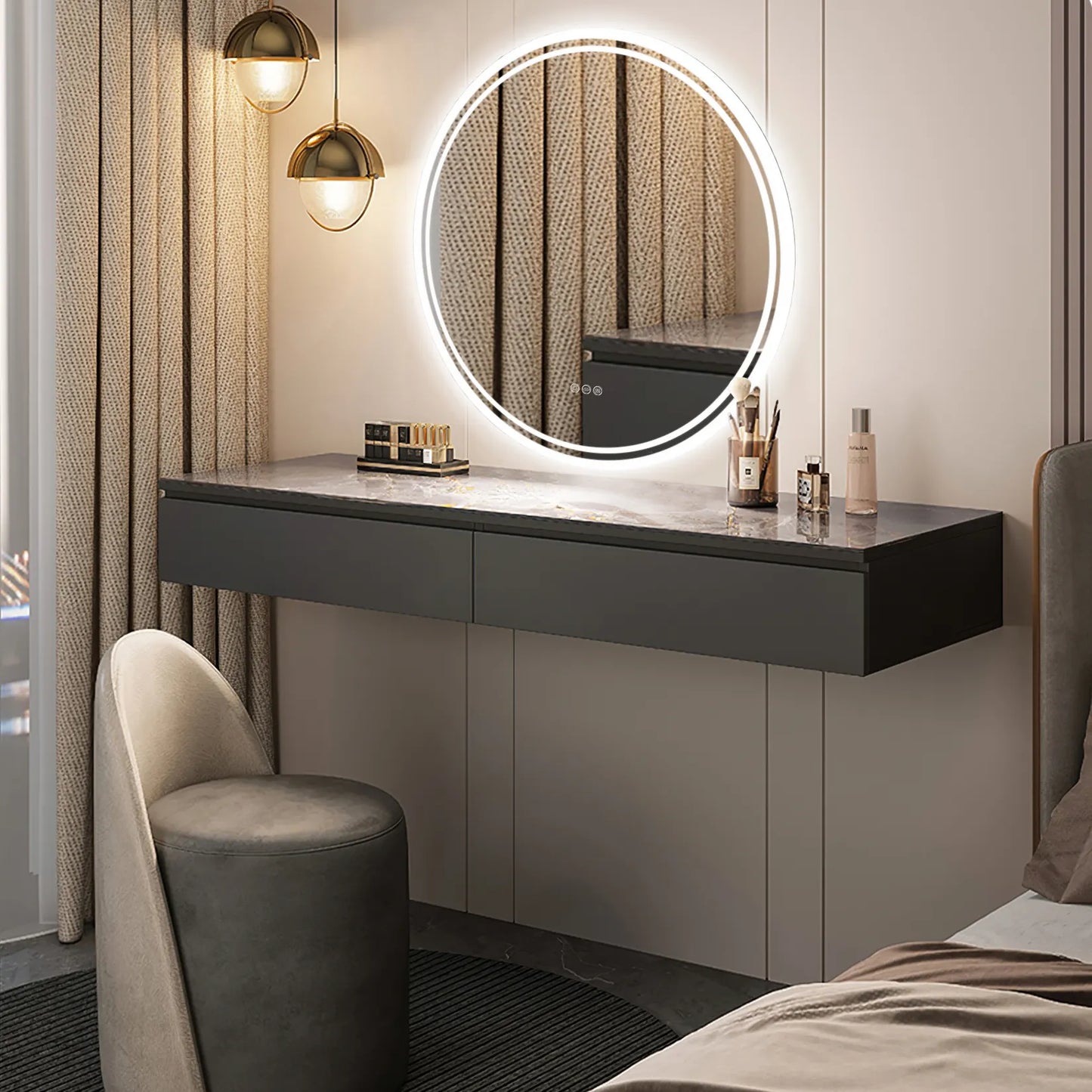 80CM ROUND FRAMELESS LED BATHROOM MIRROR