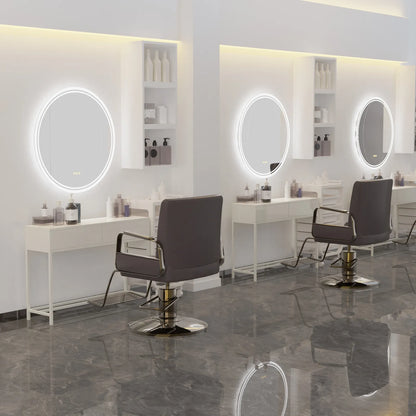60cm Round Frameless LED Bathroom Mirror – LED illuminated bathroom mirror by Interior Ave