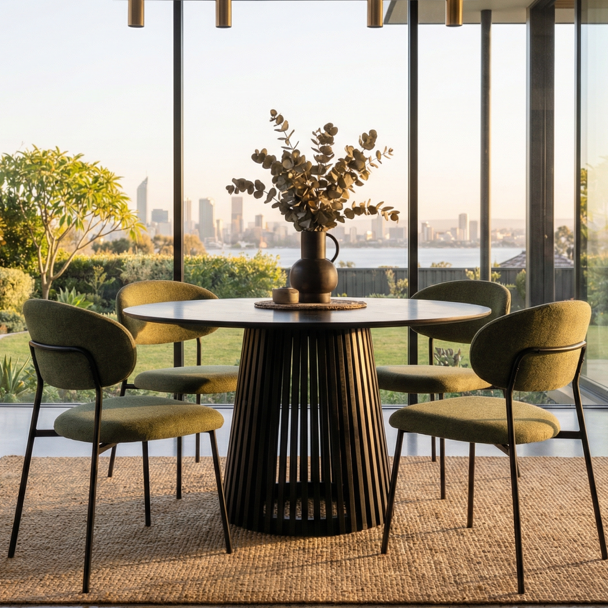 Haven Silhouette Dining Table - 110cm - Black – premium furniture by Interior Ave