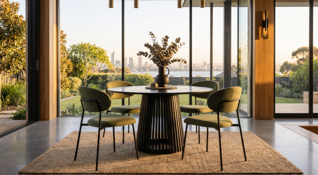 Haven Silhouette Dining Table - 110cm - Black – premium furniture by Interior Ave