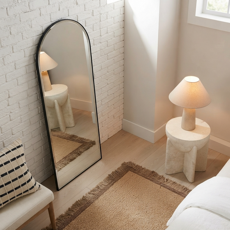 Halo Arched Floor Length Mirror – Black | Signature Series