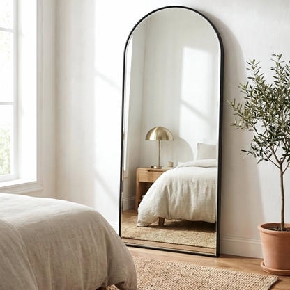 Halo Arched Floor Length Mirror – Black | Signature Series