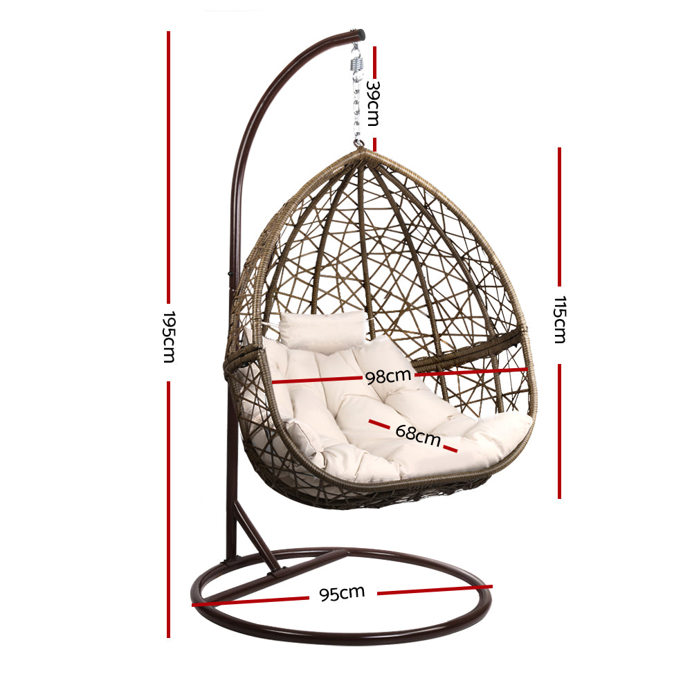 Egg Swing Chair Wicker Rattan - Latte