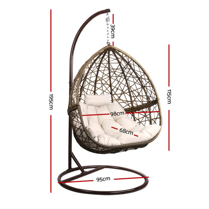 Egg Swing Chair Wicker Rattan - Latte