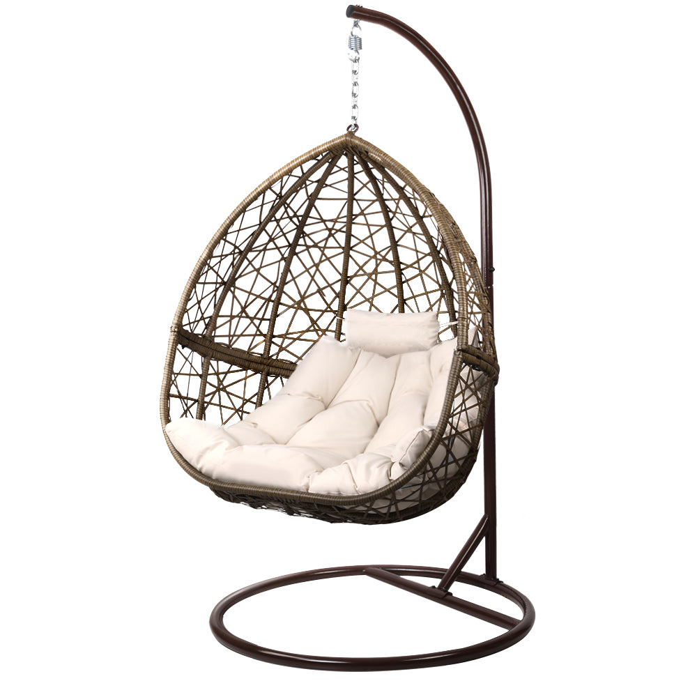 Egg Swing Chair Wicker Rattan - Latte