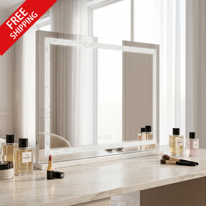 Crystal Vanity Makeup Mirror - Bluetooth - XL – Designer mirror by Interior Ave