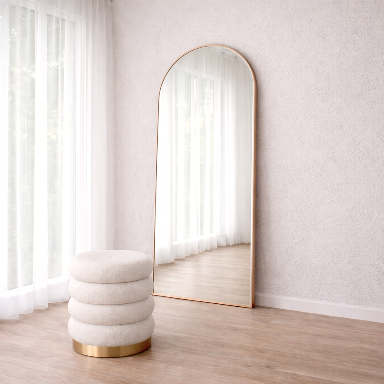 Halo Arched Floor Length Mirror – Gold | Statement Mirror by Interior Ave