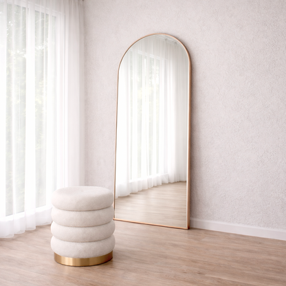 Halo Arched Floor Length Mirror – Gold | Statement Mirror by Interior Ave