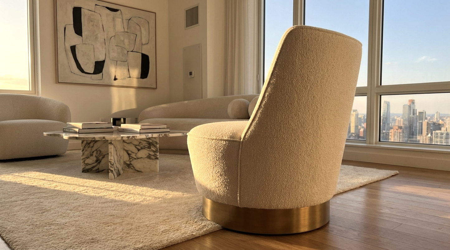 Chateau Swivel Accent Chair - Vanilla Oat