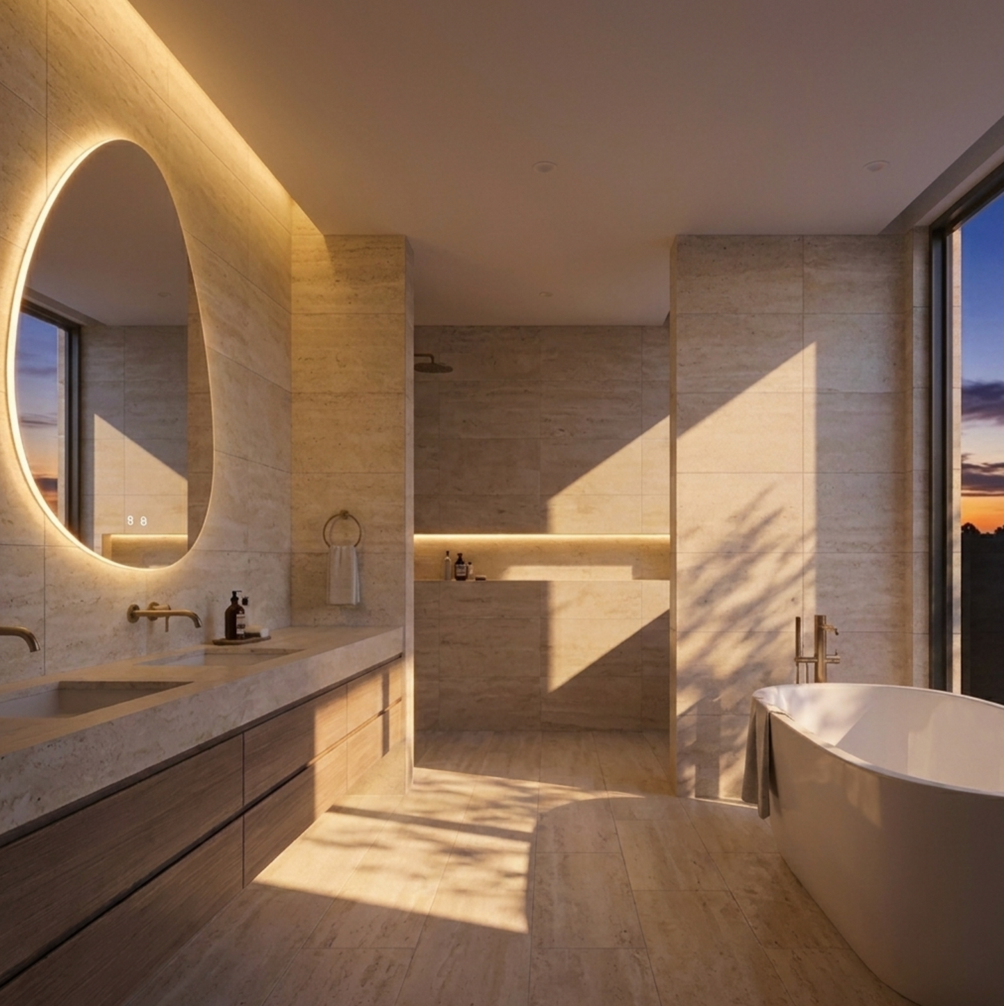 Irregular Frameless LED Bathroom Mirror