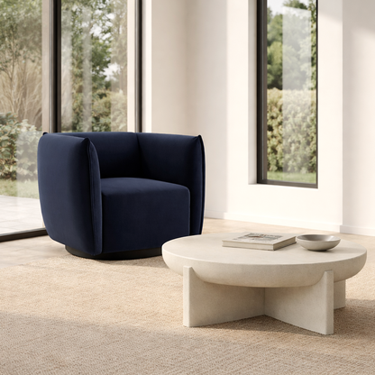 Havana Velvet Accent Chair - Indigo