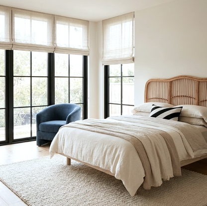 Harlowe Bed Headboard Rattan - Double