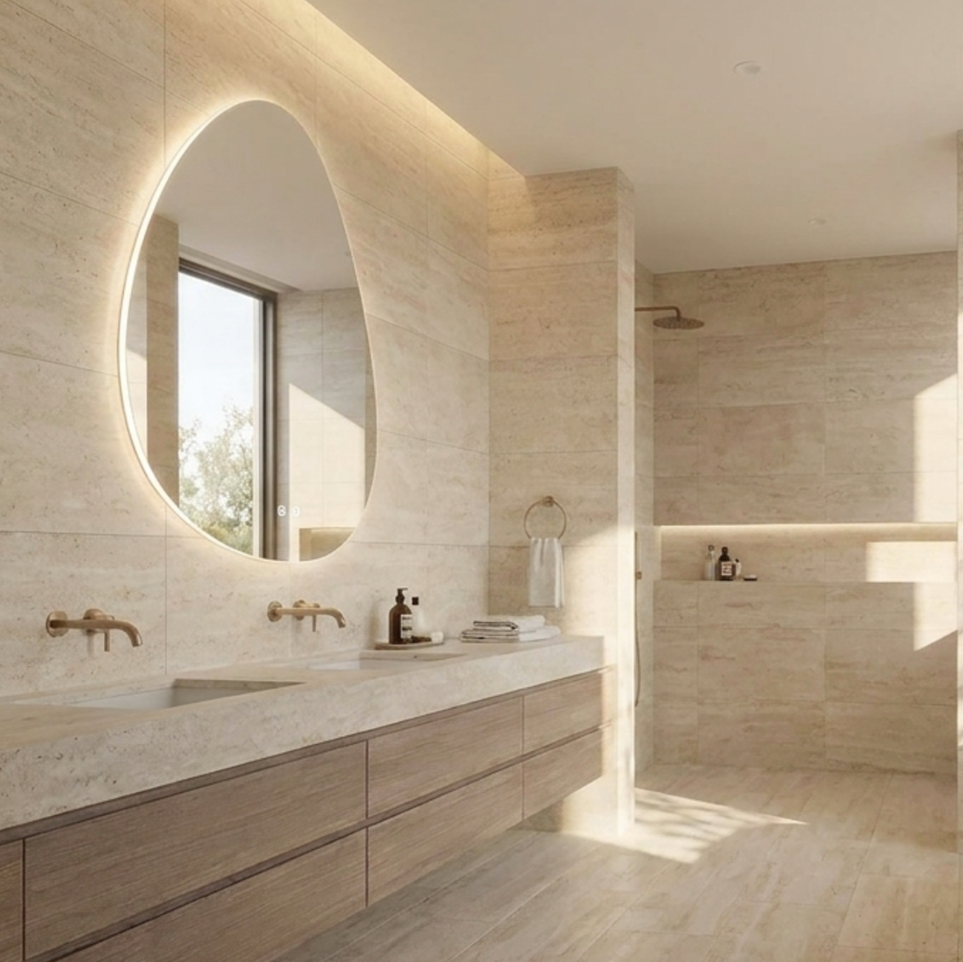 Irregular Frameless LED Bathroom Mirror