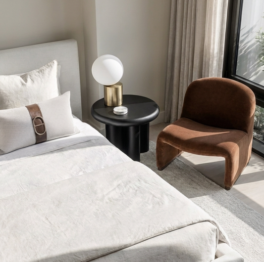 Haven Curved Armchair – Chestnut