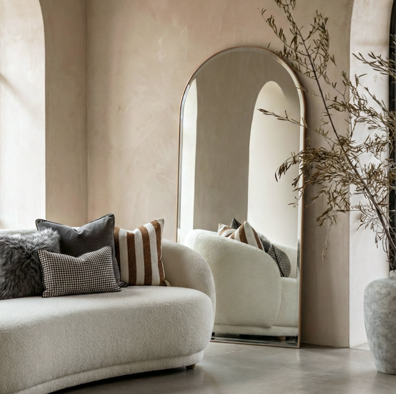 Halo Arched Floor Length Mirror – Gold | Signature Series