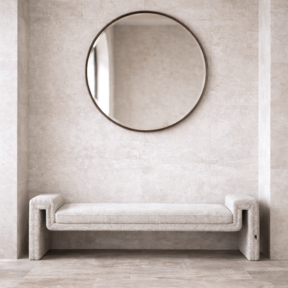 Solace Tweed Bench - Frosted Grey