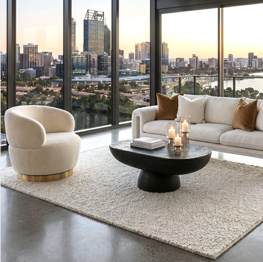 Luna Swivel Armchair - Vanilla Oat | Designer Accent Chair by Interior Ave