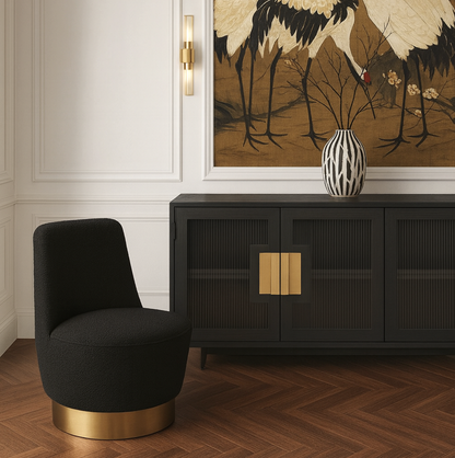 Chateau Swivel Accent Chair - Black