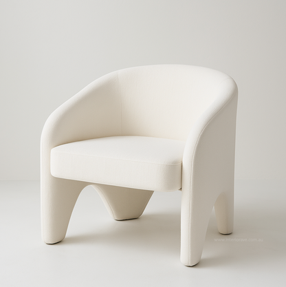 Nova Chenille Arm Chair – White – furniture piece by Interior Ave
