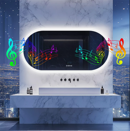 60 x 120cm Oval LED Bathroom Mirror - Bluetooth – LED illuminated bathroom mirror by Interior Ave