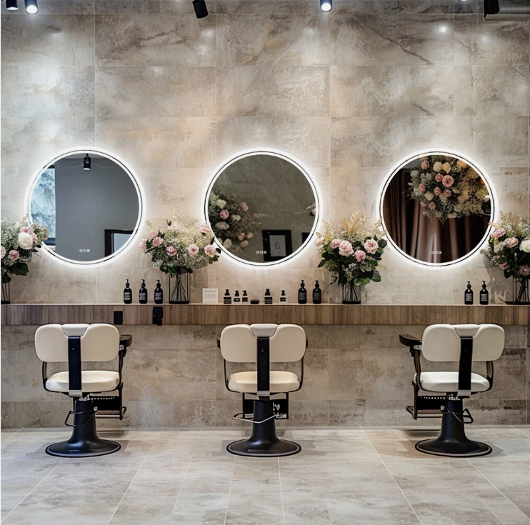 80cm Round Frameless LED Bathroom Mirror – LED illuminated bathroom mirror by Interior Ave