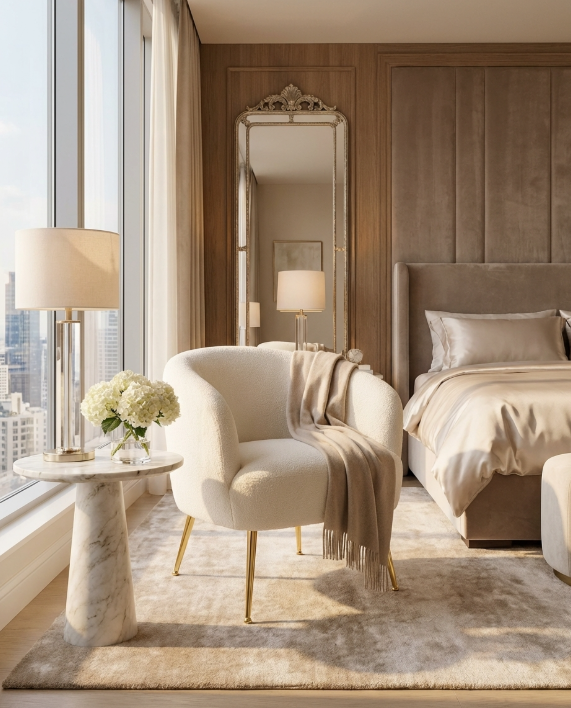 Isla Boucle Accent Chair - White – luxury accent chair by Interior Ave