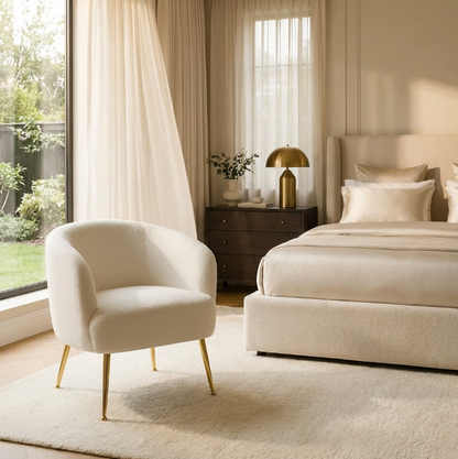 Isla Boucle Accent Chair - White – luxury accent chair by Interior Ave