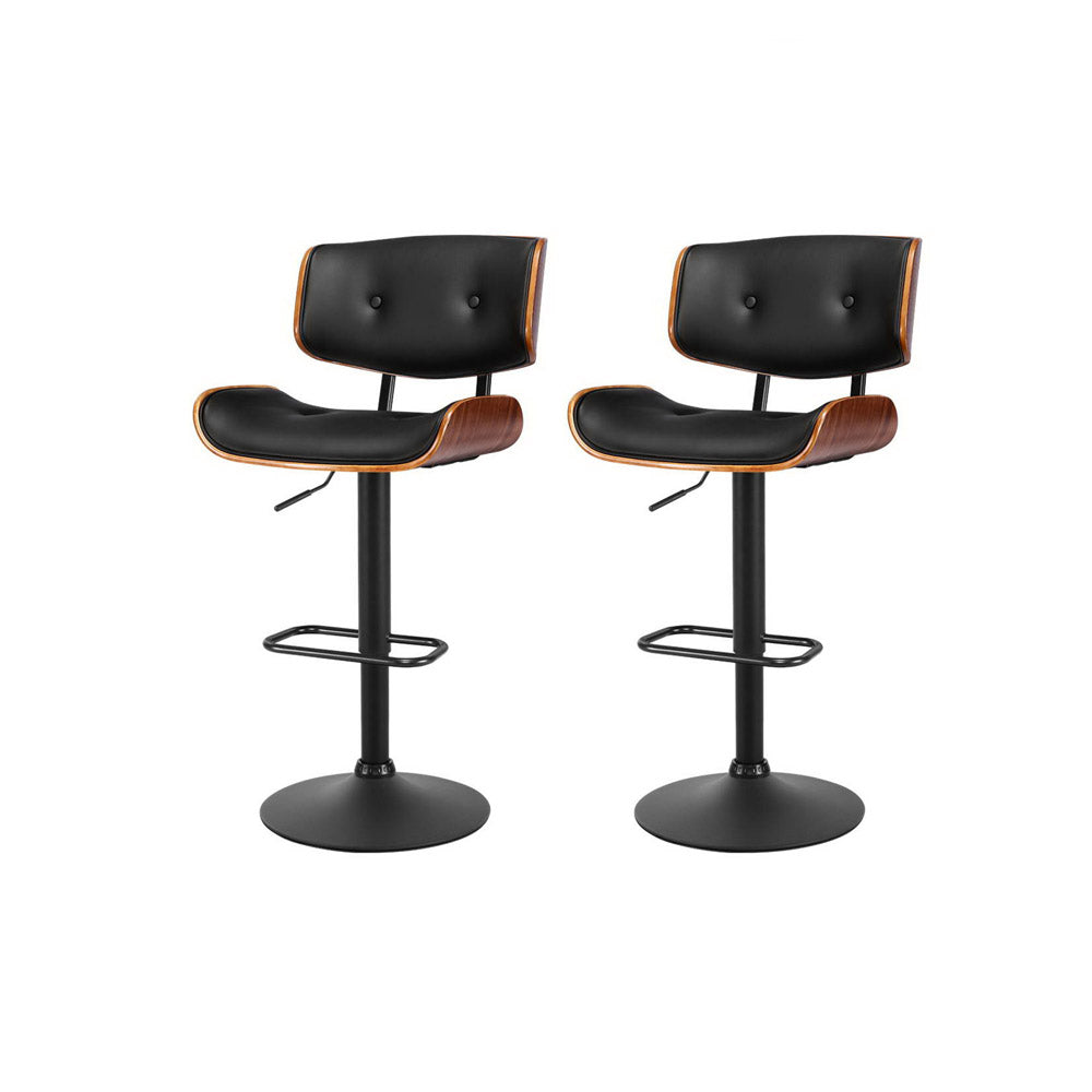Jasper Walnut Bar Stool - Black - Set of Two – modern bar stool by Interior Ave