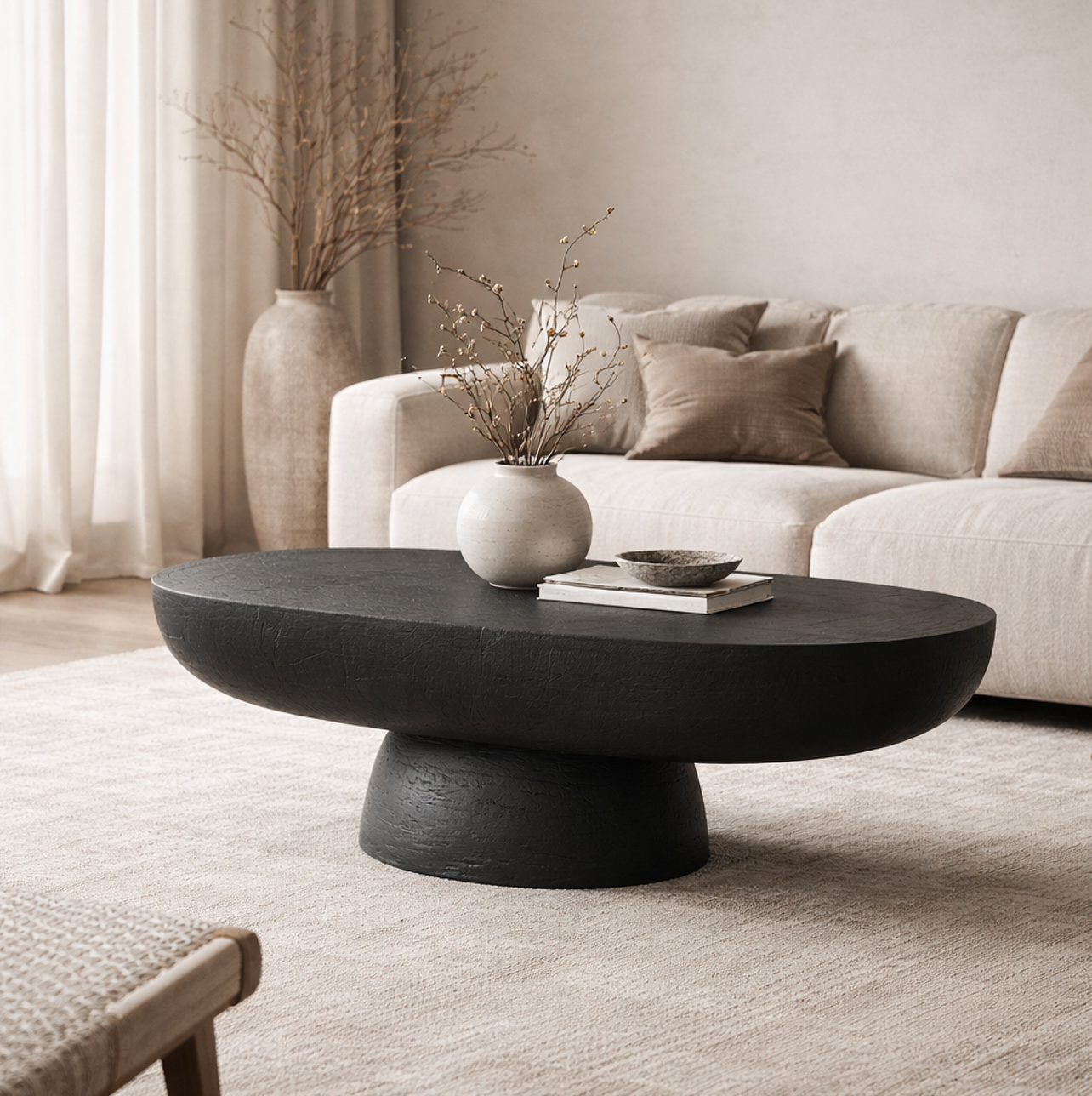 Korra Coffee Table - Black Stone