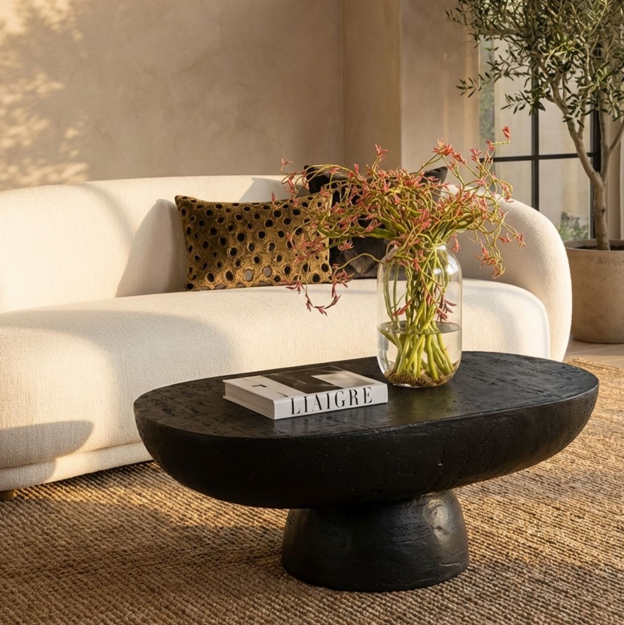 Korra Coffee Table - Black Stone