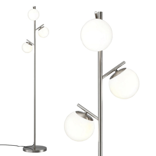 Opal 3-Light Tree Floor Lamp - Silver