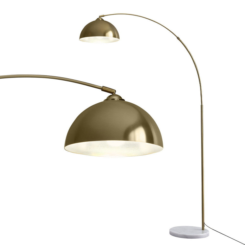 Noosa Glow Modern Arched Floor Lamp - Gold Brass