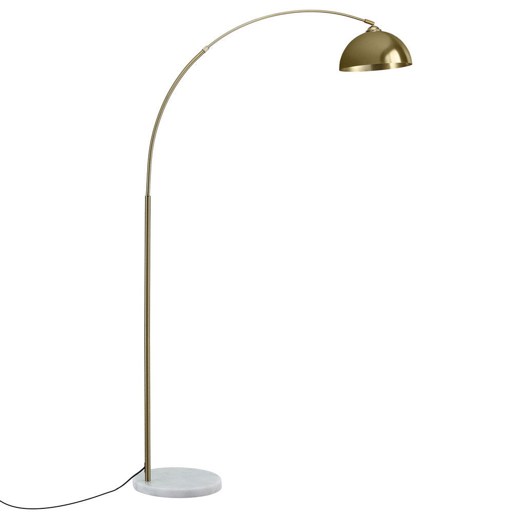 Noosa Glow Modern Arched Floor Lamp - Gold Brass