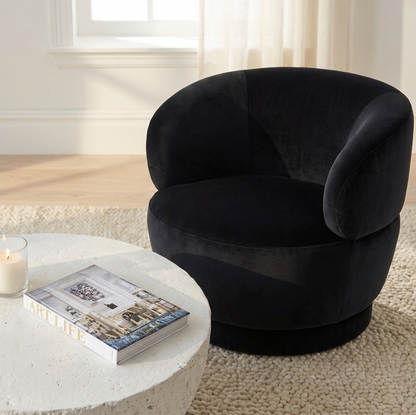 Luna Swivel Armchair - Black